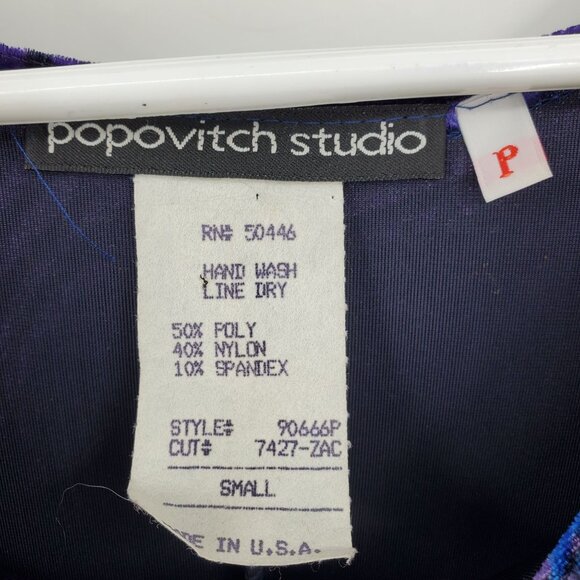 Vintage Popovitch Studio Velvet Peacock Whimsigoth Witchy Core Dress Set Small - Picture 8 of 12